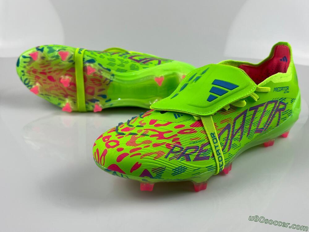 Adidas Predator Elite Foldover Tongue FG Firm Ground Soccer Cleats - Yellow/Blue/Purple