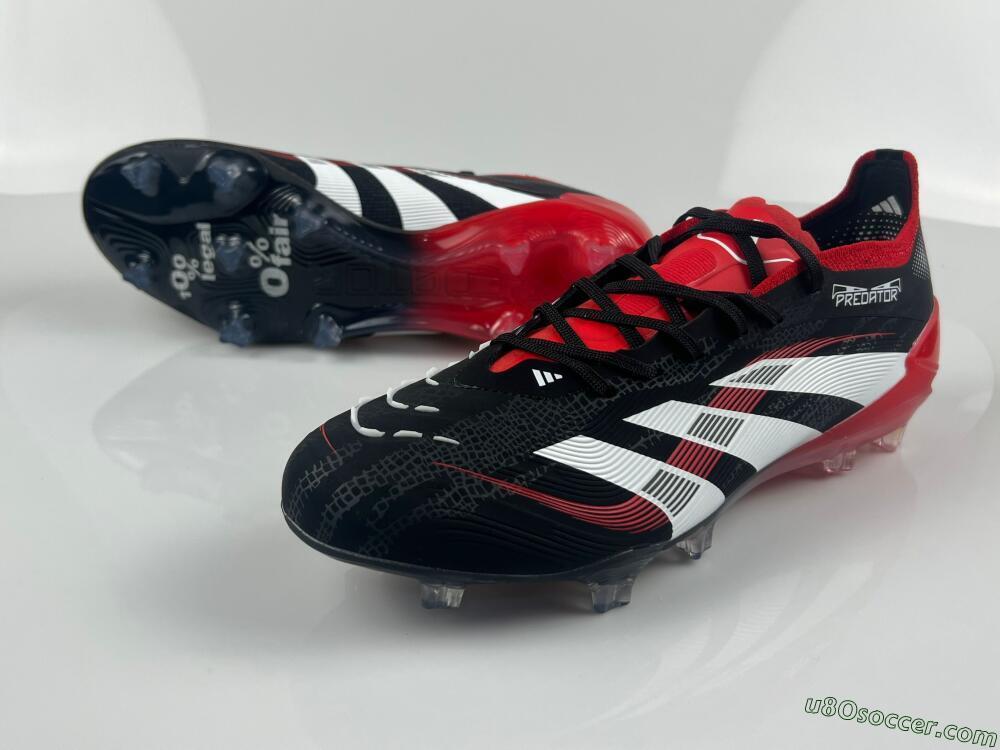 Adidas Predator 24 Elite FG Firm Ground Soccer Cleats - Black/White/Red