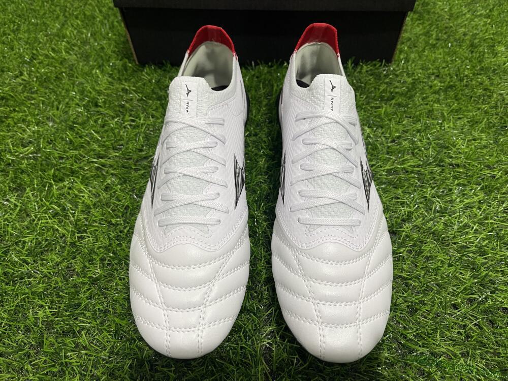 Mizuno Morelia Neo 4 FG Firm Ground Soccer Cleats - White/Black/Red