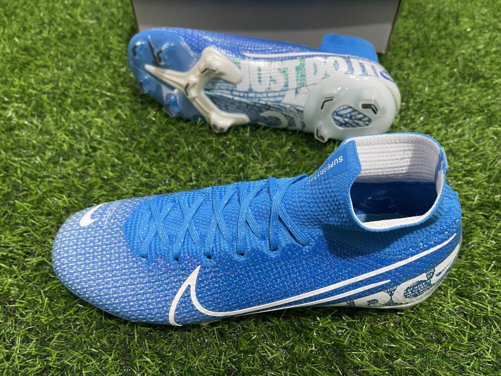 Nike Mercurial Superfly 7 Elite FG Firm Ground Soccer Cleats - Blue/White