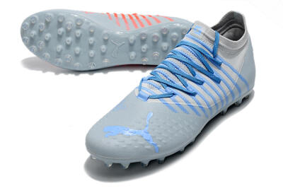 Puma Future Z 1.1 AG Artificial Grass Soccer Cleats - Grey/Blue