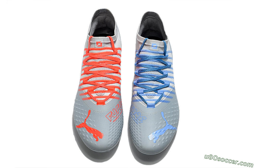 Puma Future Z 1.1 AG Artificial Grass Soccer Cleats - Grey/Blue 6