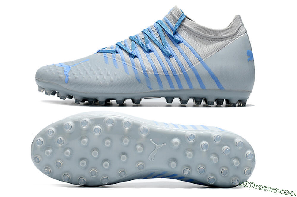 Puma Future Z 1.1 AG Artificial Grass Soccer Cleats - Grey/Blue 0