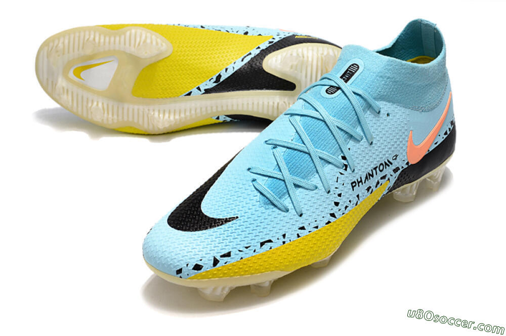 Nike Phantom GT2 DF Elite FG Firm Ground Soccer Cleats - Jade/Yellow/Pink 3