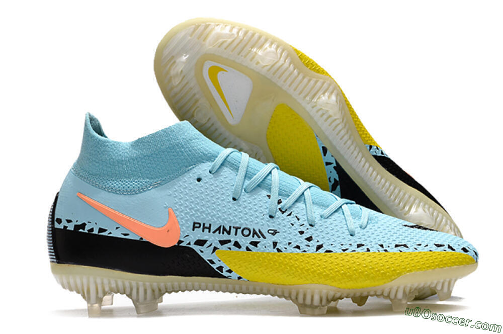 Nike Phantom GT2 DF Elite FG Firm Ground Soccer Cleats - Jade/Yellow/Pink 1
