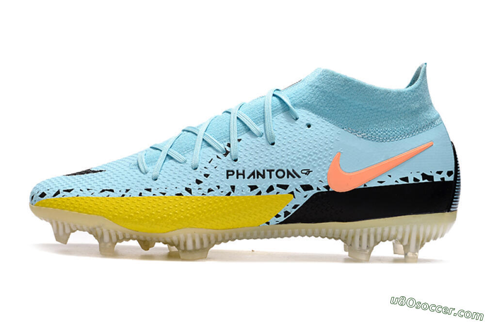 Nike Phantom GT2 DF Elite FG Firm Ground Soccer Cleats - Jade/Yellow/Pink 2