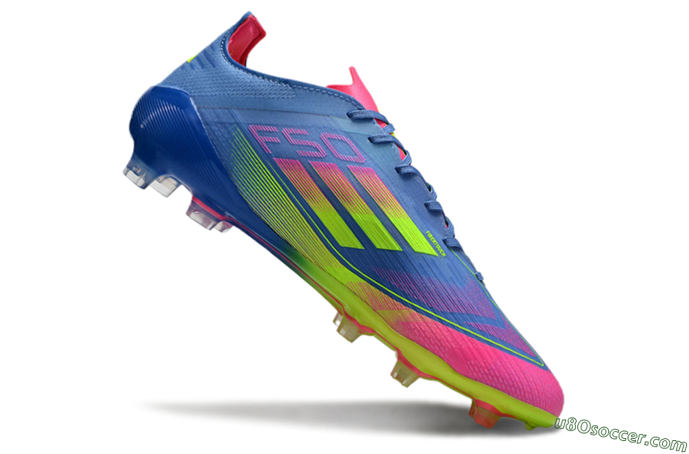 Adidas F50 Elite TF Artificial Turf Soccer Shoes - Blue/Pink/Yellow 4