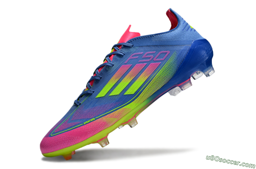 Adidas F50 Elite TF Artificial Turf Soccer Shoes - Blue/Pink/Yellow 5