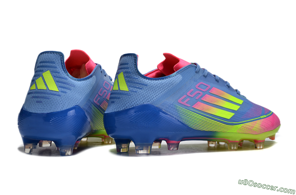 Adidas F50 Elite TF Artificial Turf Soccer Shoes - Blue/Pink/Yellow 6