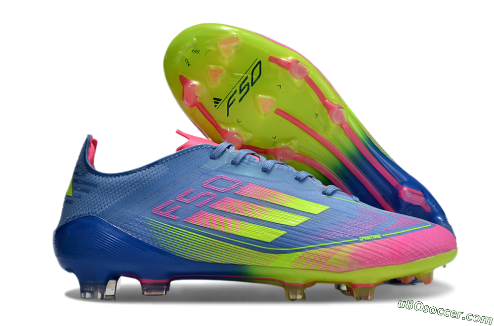Adidas F50 Elite TF Artificial Turf Soccer Shoes - Blue/Pink/Yellow 1