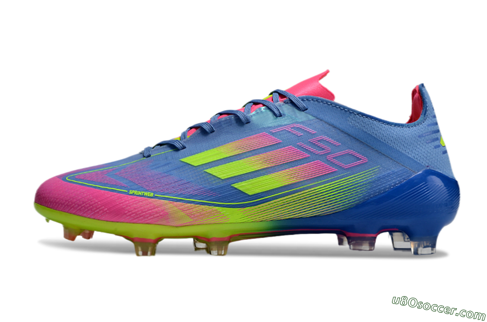 Adidas F50 Elite TF Artificial Turf Soccer Shoes - Blue/Pink/Yellow 2