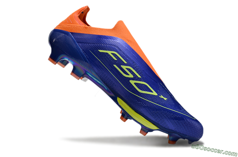 Adidas F50+ Elite Lightstrike Pro Laceless FG Firm Ground Soccer Cleats - Blue/Yellow/Orange 4