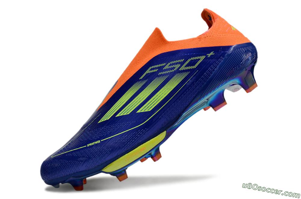 Adidas F50+ Elite Lightstrike Pro Laceless FG Firm Ground Soccer Cleats - Blue/Yellow/Orange 5