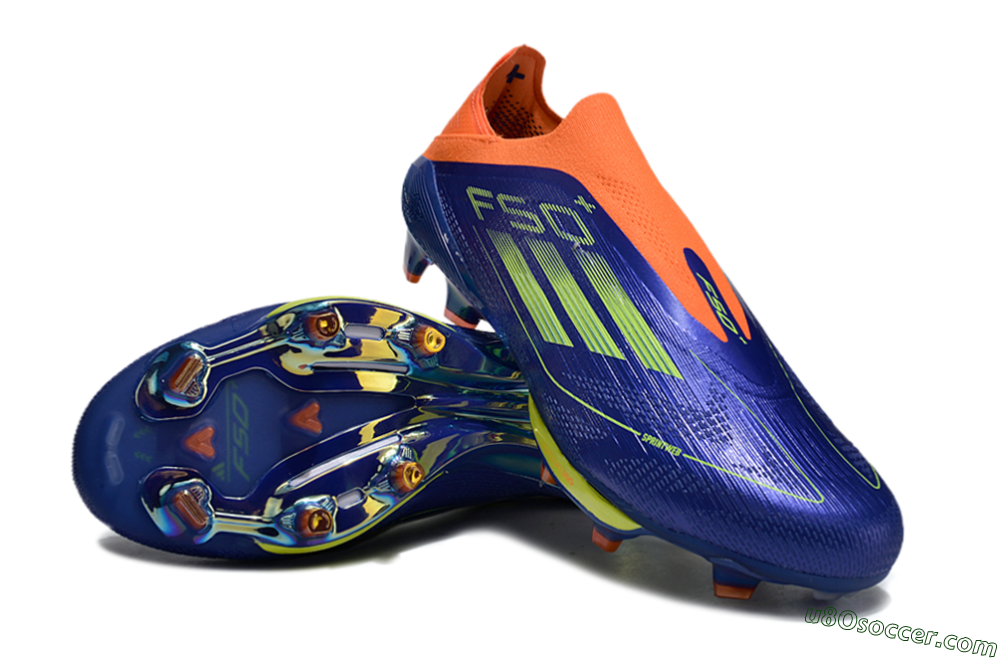 Adidas F50+ Elite Lightstrike Pro Laceless FG Firm Ground Soccer Cleats - Blue/Yellow/Orange 3