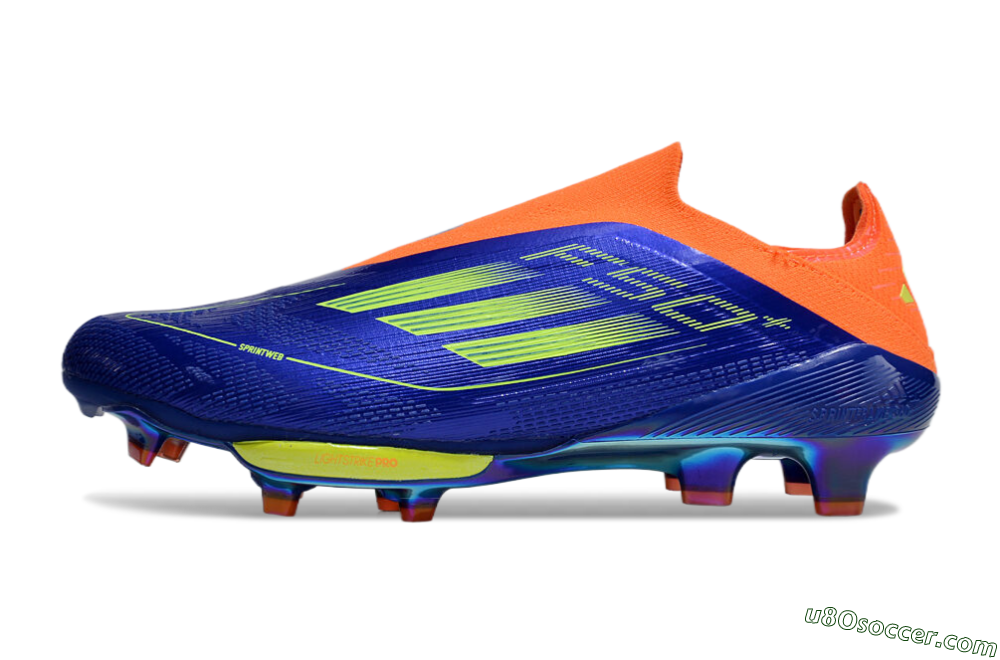 Adidas F50+ Elite Lightstrike Pro Laceless FG Firm Ground Soccer Cleats - Blue/Yellow/Orange 2