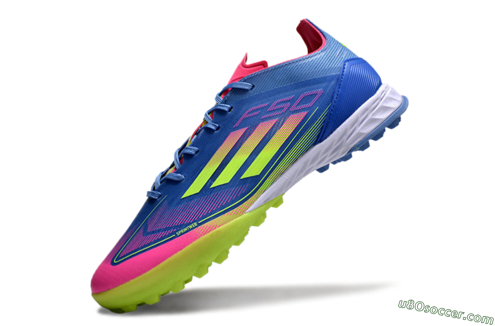 Adidas F50 Elite TF Artificial Turf Soccer Shoes - Blue/Pink/Yellow 5
