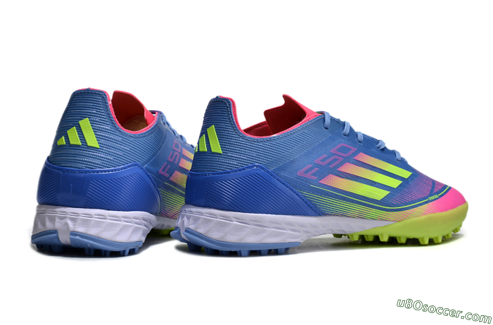 Adidas F50 Elite TF Artificial Turf Soccer Shoes - Blue/Pink/Yellow 6
