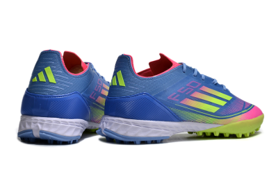 Adidas F50 Elite TF Artificial Turf Soccer Shoes - Blue/Pink/Yellow