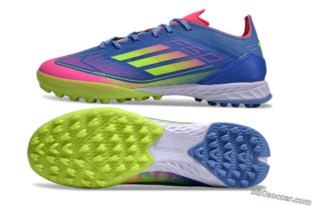 Adidas F50 Elite TF Artificial Turf Soccer Shoes - Blue/Pink/Yellow 0