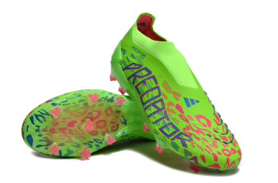 Adidas Predator Elite Laceless FG Firm Ground Soccer Cleats - Yellow/Red/Purple