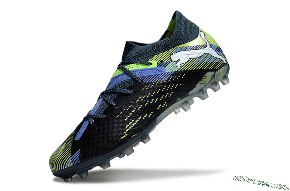 Puma Future Ultimate MG Multi Ground Soccer Cleats - Black/Blue/Yellow 5