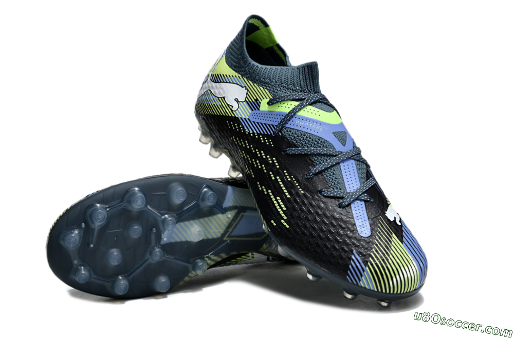 Puma Future Ultimate MG Multi Ground Soccer Cleats - Black/Blue/Yellow 3
