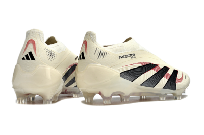 Adidas Predator Elite Laceless FG Firm Ground Soccer Cleats - Beige/Red/Black
