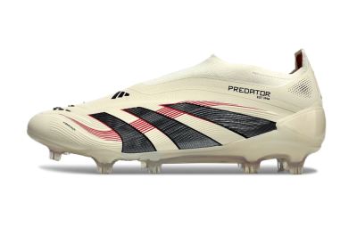 Adidas Predator Elite Laceless FG Firm Ground Soccer Cleats - Beige/Red/Black