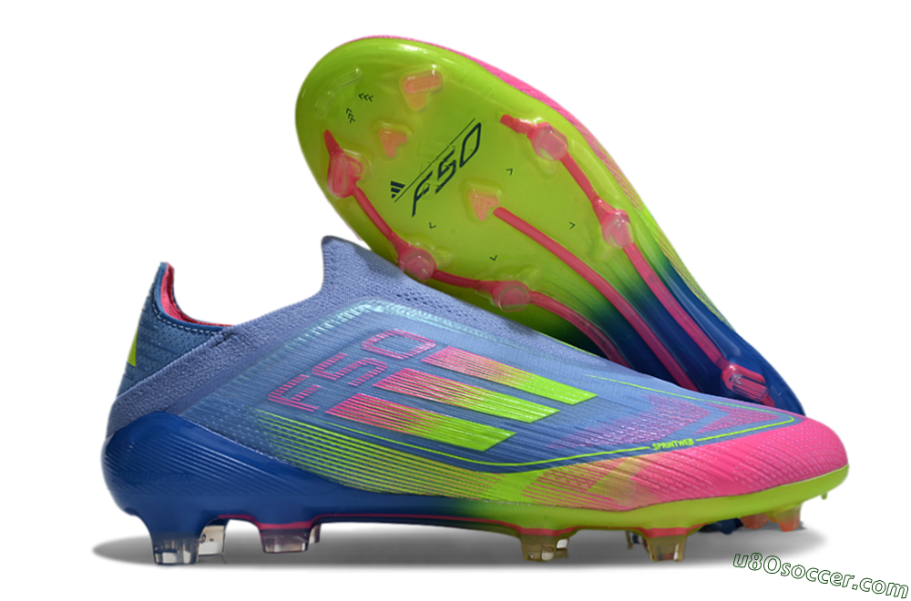 Adidas F50 Elite FG Firm Ground Soccer Cleats - Blue/Pink/Yellow 1