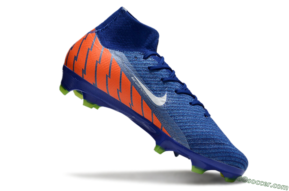 Nike Air Zoom Mercurial Superfly 10 Elite FG Firm Ground Soccer Cleats - Blue/White/Orange 4