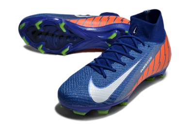 Nike Air Zoom Mercurial Superfly 10 Elite FG Firm Ground Soccer Cleats - Blue/White/Orange