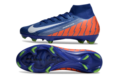 Nike Air Zoom Mercurial Superfly 10 Elite FG Firm Ground Soccer Cleats - Blue/White/Orange