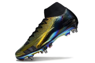 Nike Air Zoom Mercurial Superfly 10 Elite SG Soft Ground Soccer Cleats - Gold/Black/Blue