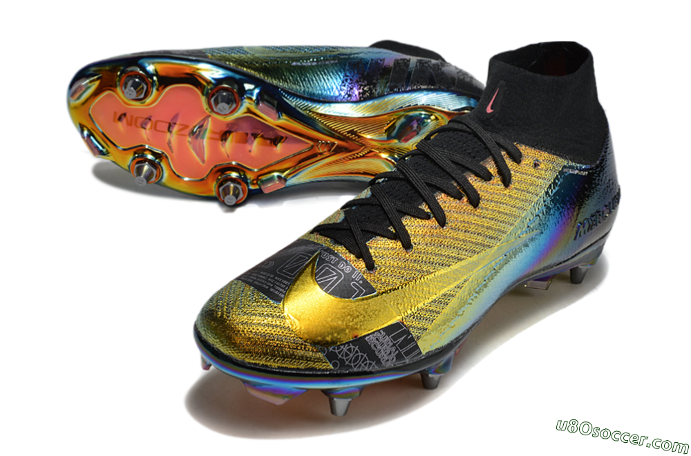 Nike Air Zoom Mercurial Superfly 10 Elite SG Soft Ground Soccer Cleats - Gold/Black/Blue 3