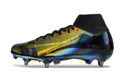 Nike Air Zoom Mercurial Superfly 10 Elite SG Soft Ground Soccer Cleats - Gold/Black/Blue