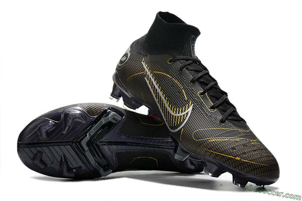 Nike Mercurial Superfly 8 Elite FG Firm Ground Soccer Cleats - Black/Gold/Silver 3