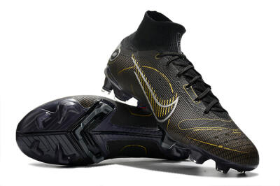 Nike Mercurial Superfly 8 Elite FG Firm Ground Soccer Cleats - Black/Gold/Silver