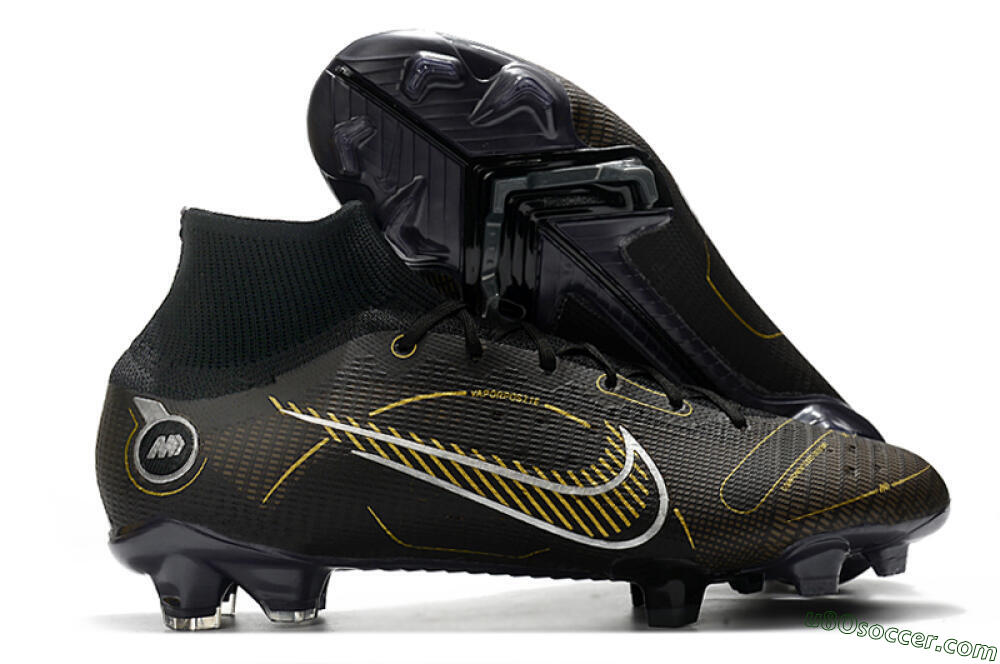 Nike Mercurial Superfly 8 Elite FG Firm Ground Soccer Cleats - Black/Gold/Silver 1