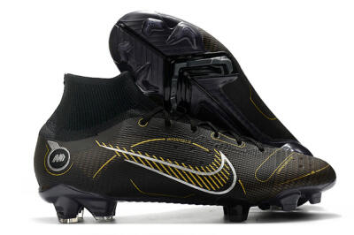 Nike Mercurial Superfly 8 Elite FG Firm Ground Soccer Cleats - Black/Gold/Silver