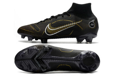 Nike Mercurial Superfly 8 Elite FG Firm Ground Soccer Cleats - Black/Gold/Silver