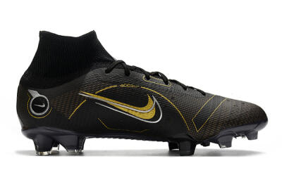 Nike Mercurial Superfly 8 Elite FG Firm Ground Soccer Cleats - Black/Gold/Silver