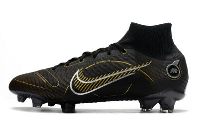 Nike Mercurial Superfly 8 Elite FG Firm Ground Soccer Cleats - Black/Gold/Silver