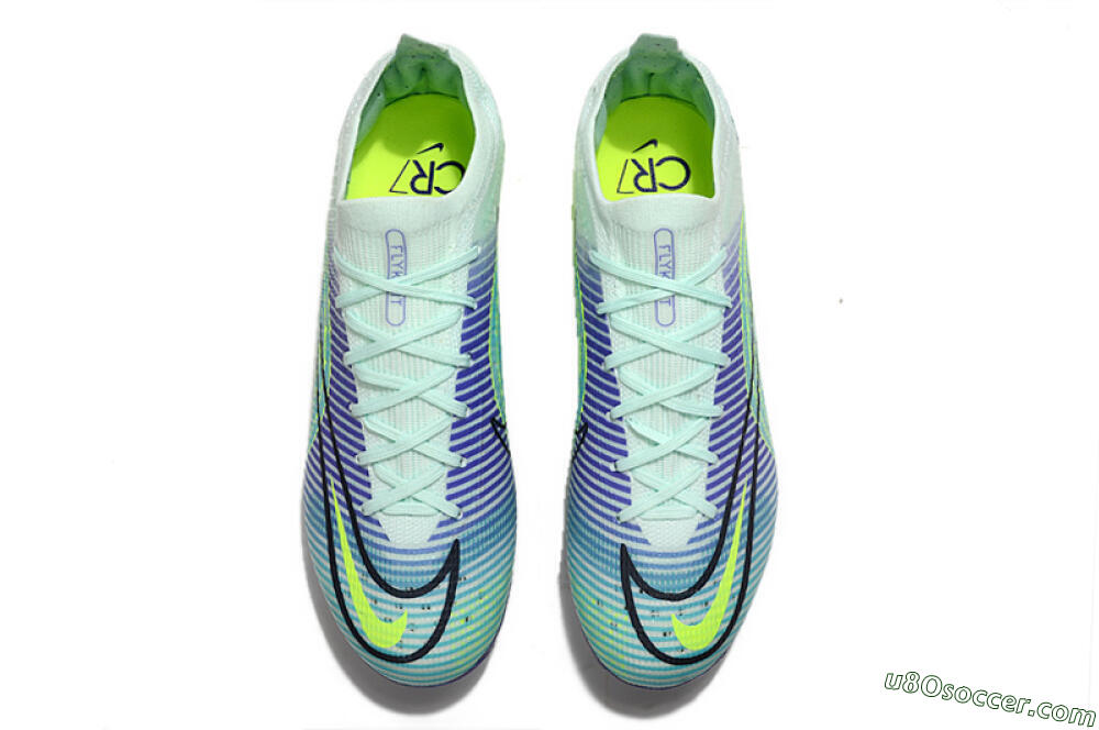 ike Mercurial Vapor 14 Elite FG Firm Ground Soccer Cleats - Blue/Jade/Yellow 4