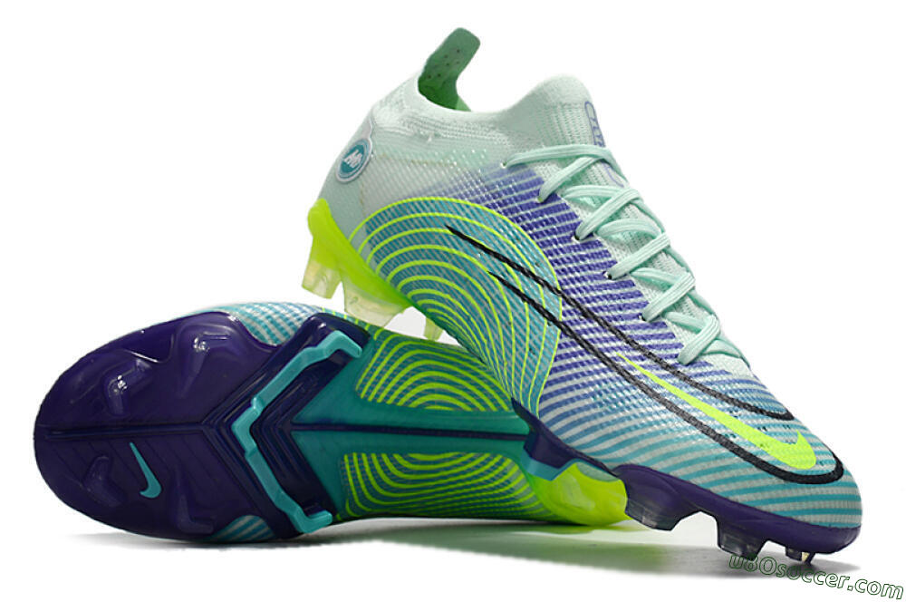 ike Mercurial Vapor 14 Elite FG Firm Ground Soccer Cleats - Blue/Jade/Yellow 3