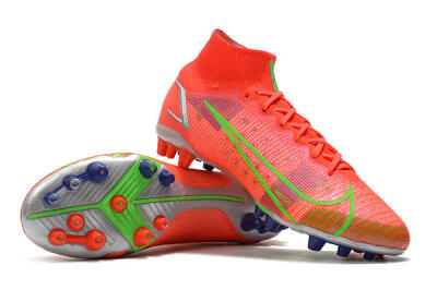 Nike Mercurial Superfly 8 Elite AG Artificial Grass Soccer Cleats - Red/Yellow/Silver
