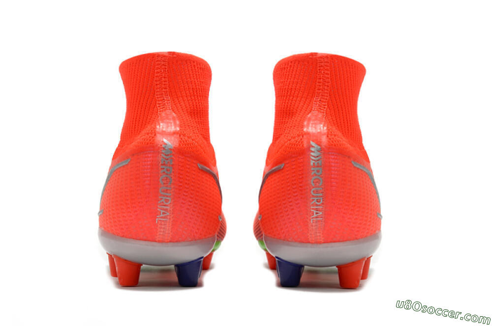 Nike Mercurial Superfly 8 Elite AG Artificial Grass Soccer Cleats - Red/Yellow/Silver 5