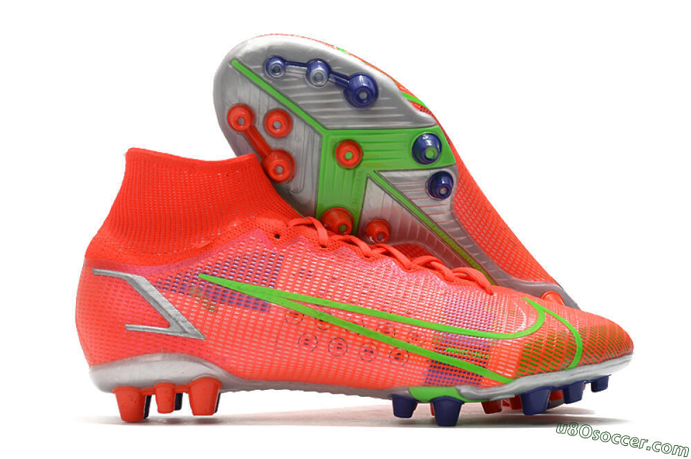 Nike Mercurial Superfly 8 Elite AG Artificial Grass Soccer Cleats - Red/Yellow/Silver 1