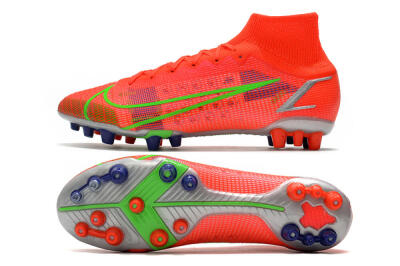 Nike Mercurial Superfly 8 Elite AG Artificial Grass Soccer Cleats - Red/Yellow/Silver