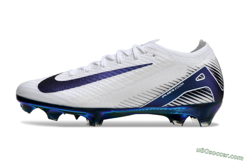 Nike Air Zoom Mercurial Vapor 16 Elite FG Firm Ground Soccer Cleats - White/Blue/Gold 4