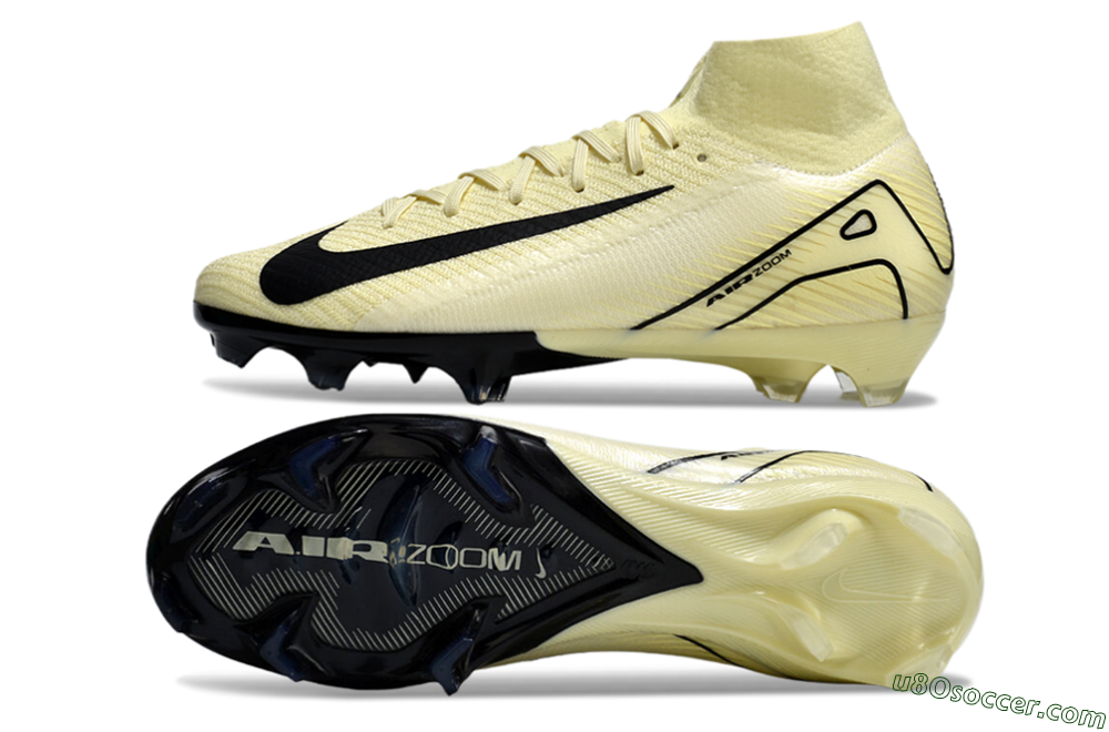 Nike Air Zoom Mercurial Superfly 10 Elite FG Firm Ground Soccer Cleats - Beige/Black/Yellow 0